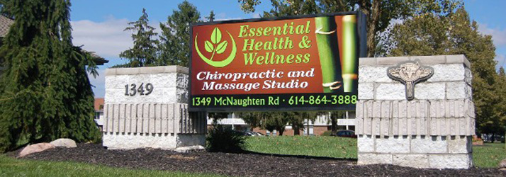 Chiropractic Columbus OH Essential Health & Wellness Chiropractic and Massage Sign